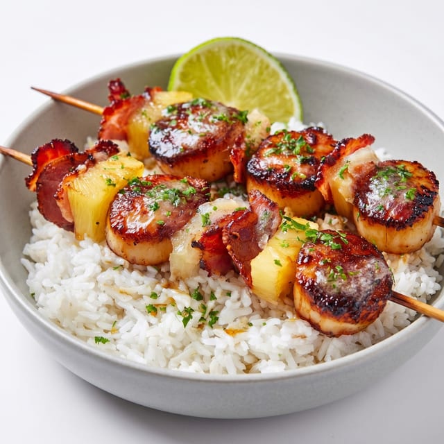 Bacon Wrapped Summer Scallops.
